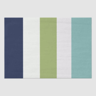 Neptunes, Seashell, Green and Navy Stripes Tissuepapier