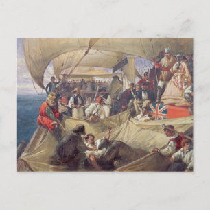 Neptunon aan boord van de "Newcastle" door de Briefkaart