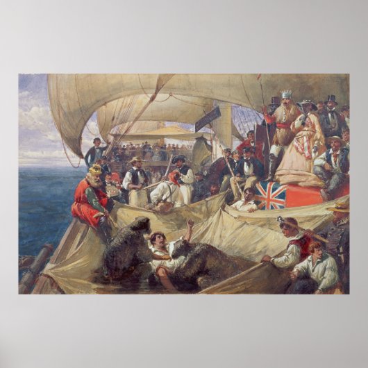 Neptunon aan boord van de "Newcastle" door de Poster (Voorkant)