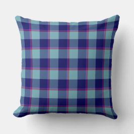 Neptunus en Golfblauw Plaid Kussen