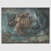 Neptunus Griekse God Decoupage Tissuepapier (Voorkant)