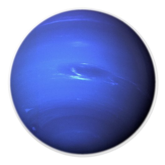 Neptunus Mooi Blauw Zonnestelsel Planet Vissen Keramische Knop (Voorkant)