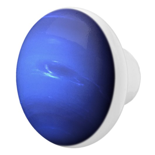 Neptunus Mooi Blauw Zonnestelsel Planet Vissen Keramische Knop (Rechts)