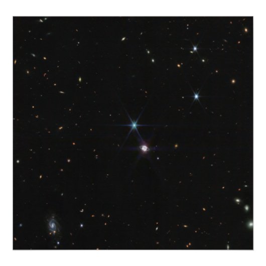 Neptunus Ring Systeem honderden sterrenstelsels We Foto Afdruk (Voorkant)