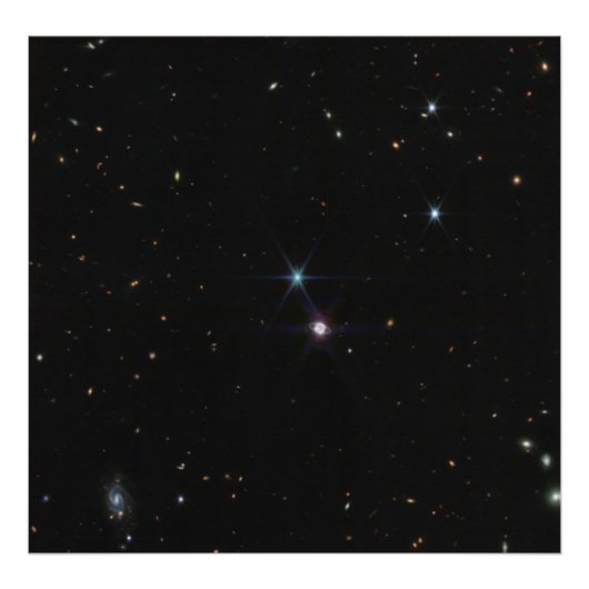 Neptunus Ring Systeem honderden sterrenstelsels We Foto Afdruk (Voorkant)