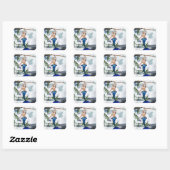 Neptunus-Stickers Vierkante Sticker (Vel)