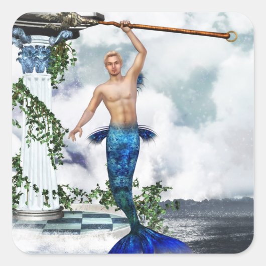 Neptunus-Stickers Vierkante Sticker (Voorkant)
