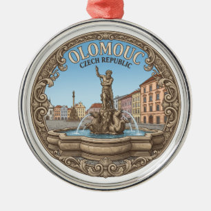 Neptunusfontein, Dolní náměstí, Olomouc Souvenir Metalen Ornament