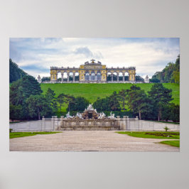 Neptunusfontein en Gloriette, Schönbrunn-paleis Poster