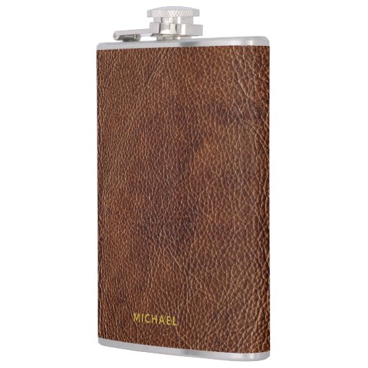 Nepverweerde-leerlook Heupfles (Links)