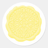 Nepwaszegel, citroengeel ronde sticker (Voorkant)