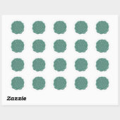 Nepwaszegel, donker aqua ronde sticker (Vel)
