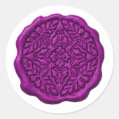 Nepwaszegel, Fuchsia Ronde Sticker (Voorkant)