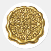 Nepwaszegel, Lichtgoud Ronde Sticker (Voorkant)