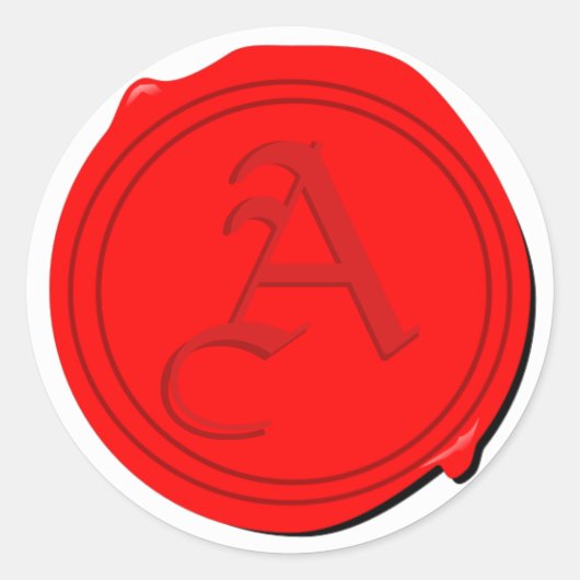 Nepwaszegel met de initialen van uw keuze! ronde sticker (Voorkant)