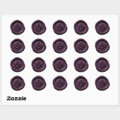 Nepwaszegel Paars 5 Roos Diepe Afdruk Ronde Sticker (Vel)