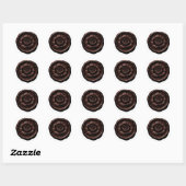 Nepwaszegel Pioen Chocolade Ronde Sticker (Vel)