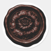 Nepwaszegel Pioen Chocolade Ronde Sticker (Voorkant)