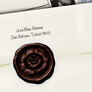 Nepwaszegel Pioen Chocolade Ronde Sticker