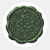 Nepwaszegel, Smaragd Ronde Sticker (Voorkant)