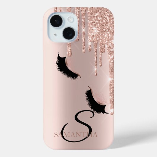 Nepwimpers Glitter Roze Goud Drips Case-Mate iPhone Case (Achterkant)