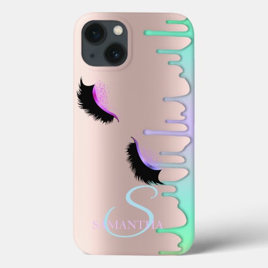 Nepwimpers Regenboogdruppels Roze Goud Case-Mate iPhone Case (Achterkant)