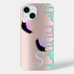 Nepwimpers Regenboogdruppels Roze Goud iPhone 15 Case