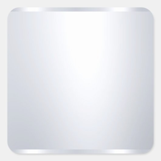 Nepzilver Blanco Sjabloon Elegant Glamoureus Vierkante Sticker (Voorkant)