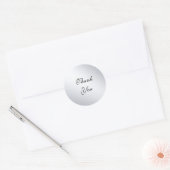 Nepzilver Moderne Sjabloon Bedankt Tekst Elegant Ronde Sticker (Envelop)