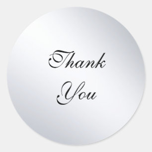 Nepzilver Moderne Sjabloon Bedankt Tekst Elegant Ronde Sticker