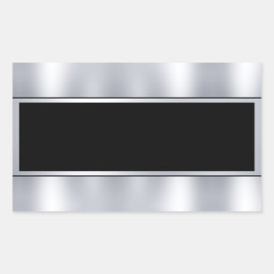 Nepzilver Zwarte Voeg Tekst Toe Aangepaste Lege Sj Rechthoekige Sticker