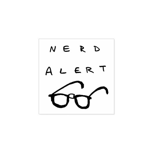 Nerd Alert 1x1" rubberen stempel (Afrduk)