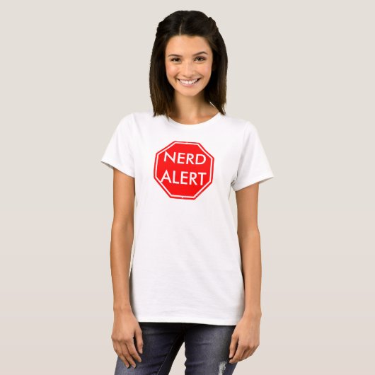 "NERD ALERT" dames in shirt (Voorkant volledig)
