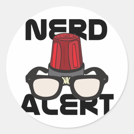Nerd Alert. Ronde Sticker (Voorkant)