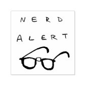 Nerd Alert zelf-inkt 1.5x1.5" rubberen stempel (Design)