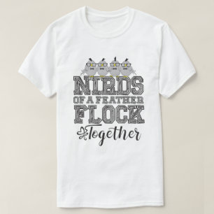 Nerd Bird Funny Vogels van dezelfde Veer Vliegen S T-shirt