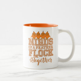 Nerd Bird Funny Vogels van dezelfde Veer Vliegen S Tweekleurige Koffiemok
