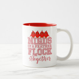 Nerd Bird Funny Vogels van dezelfde Veer Vliegen S Tweekleurige Koffiemok