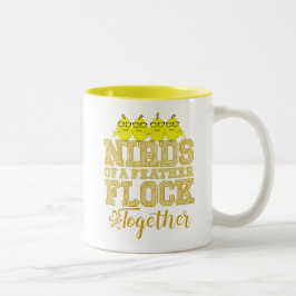 Nerd Bird Funny Vogels van dezelfde Veer Vliegen S Tweekleurige Koffiemok