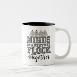 Nerd Bird Funny Vogels van dezelfde Veer Vliegen S Tweekleurige Koffiemok