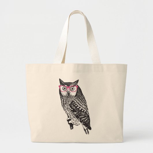 Nerd Bird Graphic Owl Canvas Canvas tas (Voorkant)