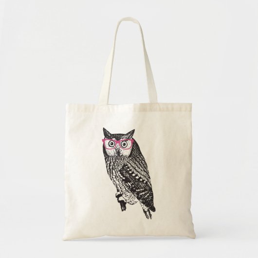 Nerd Bird Graphic Owl Canvas Canvas tas (Voorkant)