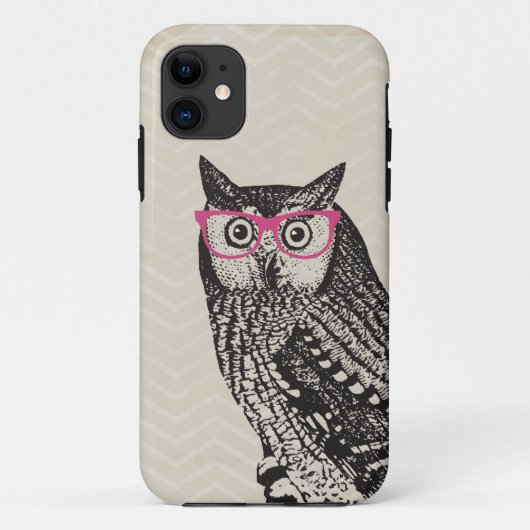 Nerd Bird Graphic Owl iPhone Case (Achterkant)