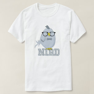 Nerd Bird Schattige Teal Vogel met Bril T-shirt