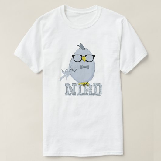 Nerd Bird Schattige Teal Vogel met Bril T-shirt (Design voorkant)