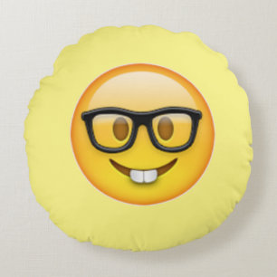 Nerd Boy Bril Emoji Ronde Kussen