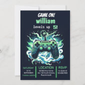 Nerd Boy Cool kinder Gaming Level Up 5th Verjaarda Kaart (Voorkant)
