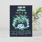 Nerd Boy Cool kinder Gaming Level Up 5th Verjaarda Kaart (Staand voorkant)