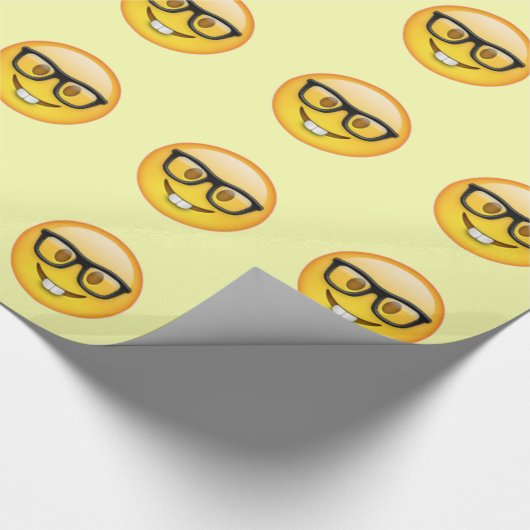 Nerd Boy Emoji Cadeaupapier (Hoek)