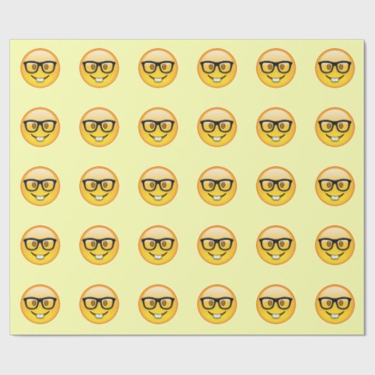 Nerd Boy Emoji Cadeaupapier (Vlak)